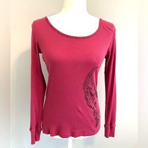 Harley Davidson Women's Long Sleeve Top Pink Small Mann's Columbus IN